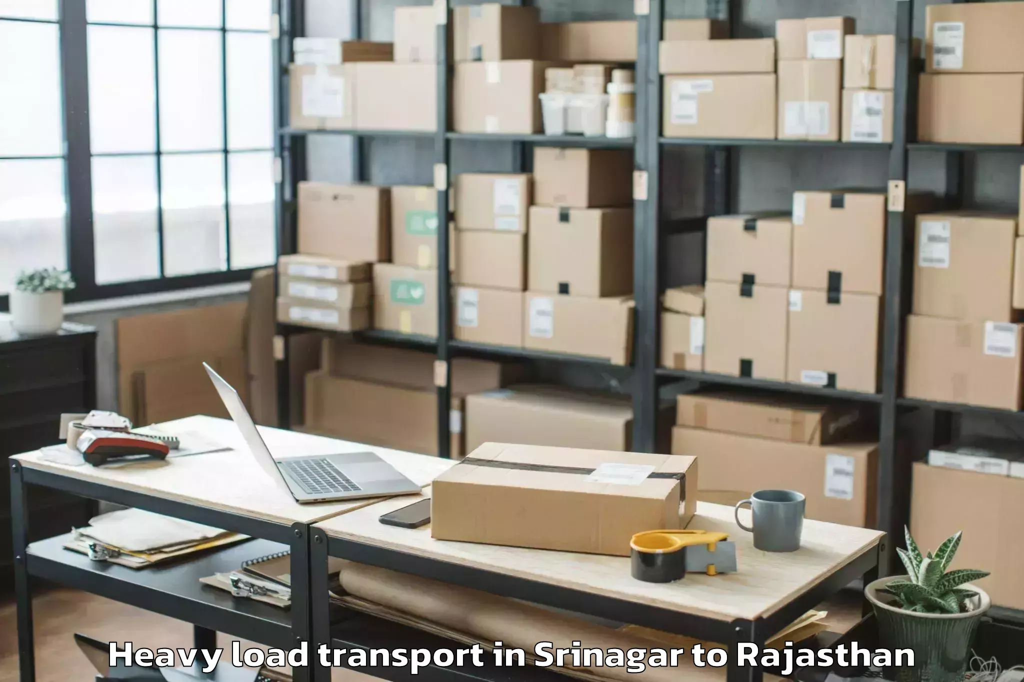 Book Srinagar to Vijainagar Heavy Load Transport Online